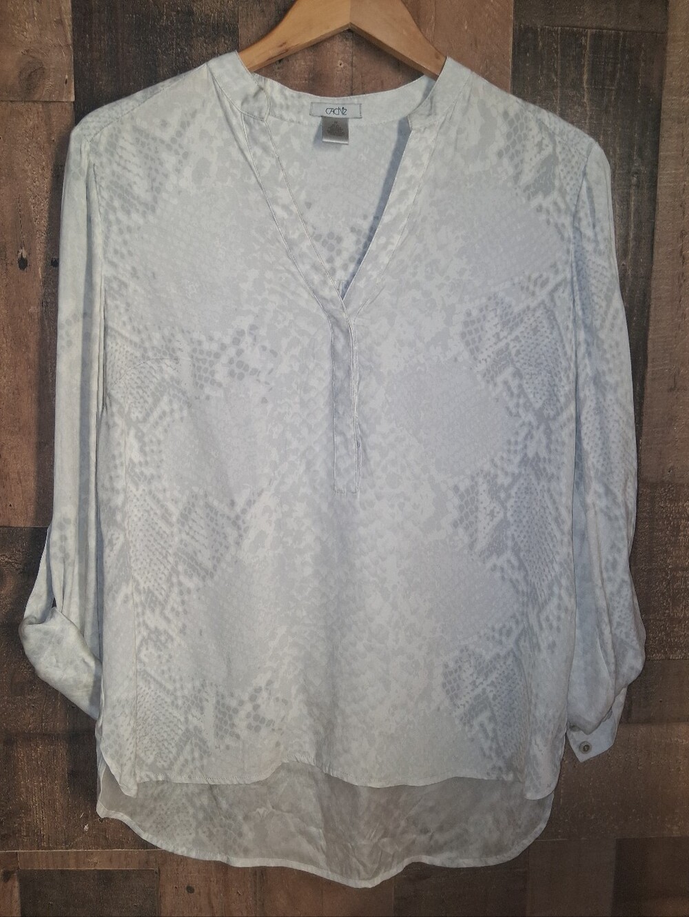 Caché Silk Snake Print Blouse Size Medium